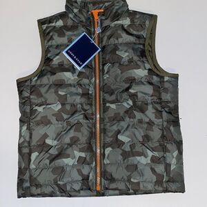 🔥 Andy & Evan Green Camouflage Puffer Vest Sz 6Y New